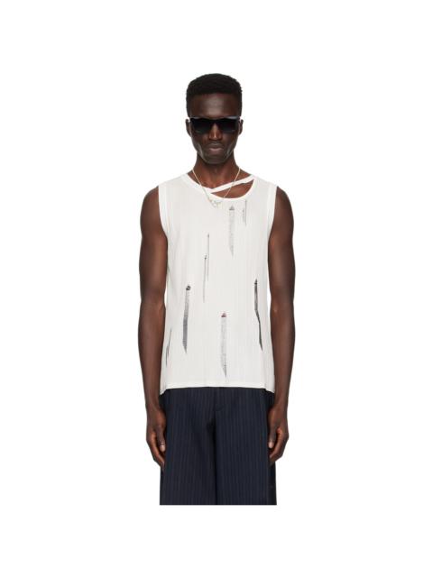 LGN LOUIS GABRIEL NOUCHI White Ribbed Tank Top