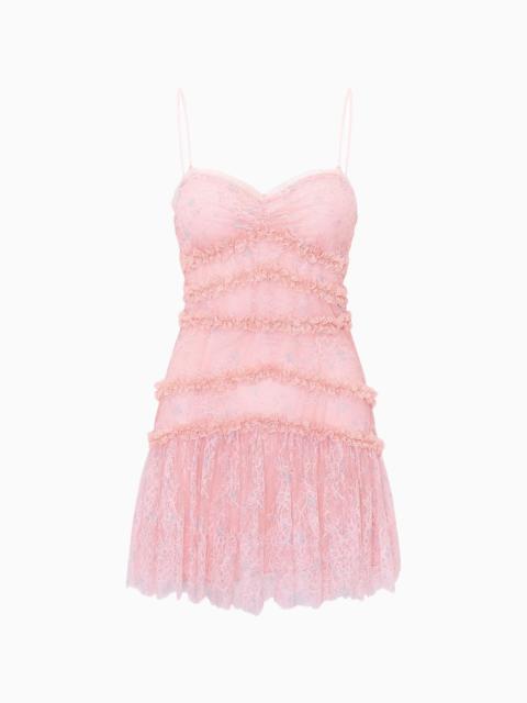 LoveShackFancy Galilea Chantilly Lace Mini Dress