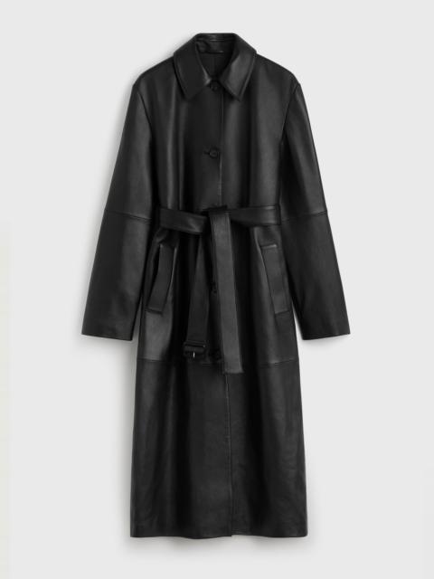 TOTEME Belted leather coat black