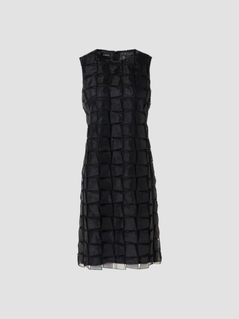 AKRIS Women's Embroidered Organza A-Line Mini Dress - Black