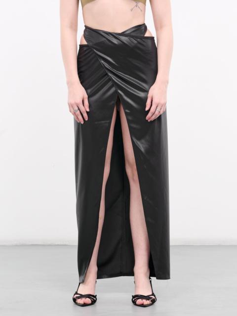 RUI Crinkle Satin Wrap Skirt