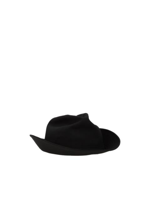 Yohji Yamamoto panelled fedora hat