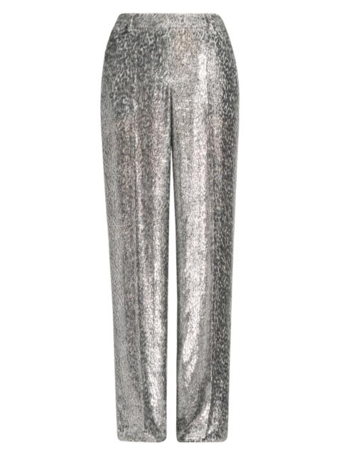 Stella McCartney Women's Fil Coupe Leopard Trousers - Silver