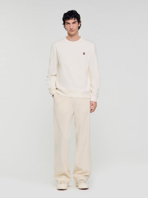 Sandro OVERSIZED SWEATSHIRT WITH LEATHER PATCH
