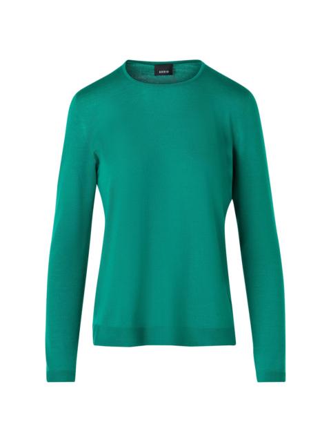 AKRIS Women's Fine-Gauge Knit Cashmere-Silk Sweater - Tourmaline