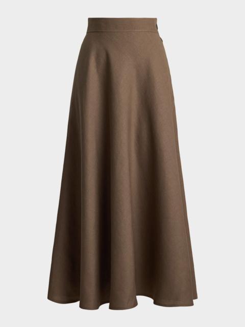 Ralph Lauren Classic Linen A-Line Midi Skirt