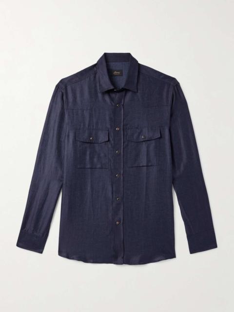 Brioni Cotton and Linen-Blend Twill Shirt