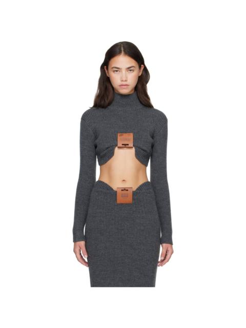Jean Paul Gaultier Gray Mix Wool Rib Turtleneck