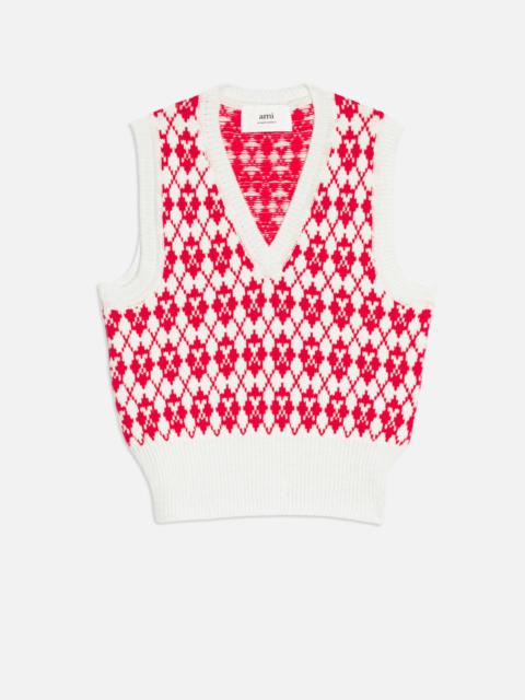 AMI Paris Jacquard V Neck Sweater
