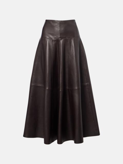 NOUR HAMMOUR Daria leather midi skirt