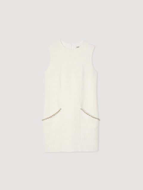 Sandro SHORT RHINESTONE TWEED DRESS