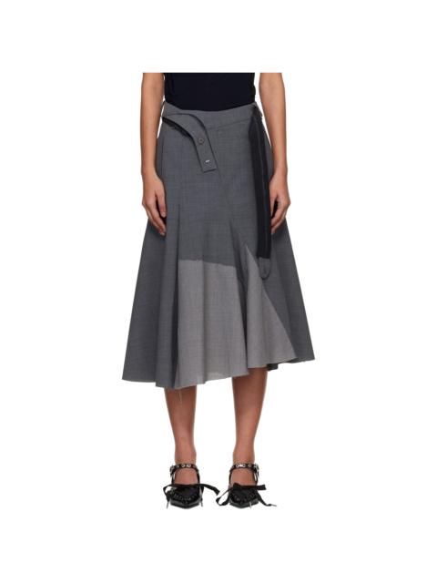 OTTOLINGER Gray Strapped Business Midi Skirt