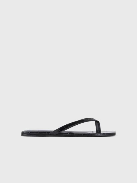 TOTEME Croco-embossed flip flops black