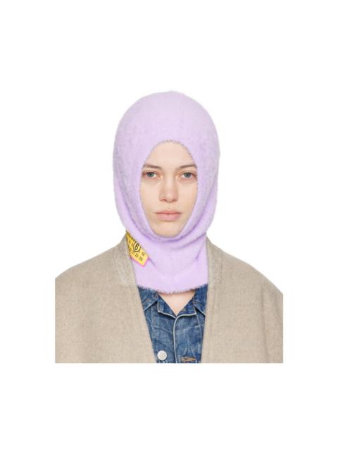 MM6 Maison Margiela Purple Furry Worn Out Intarsia Balaclava