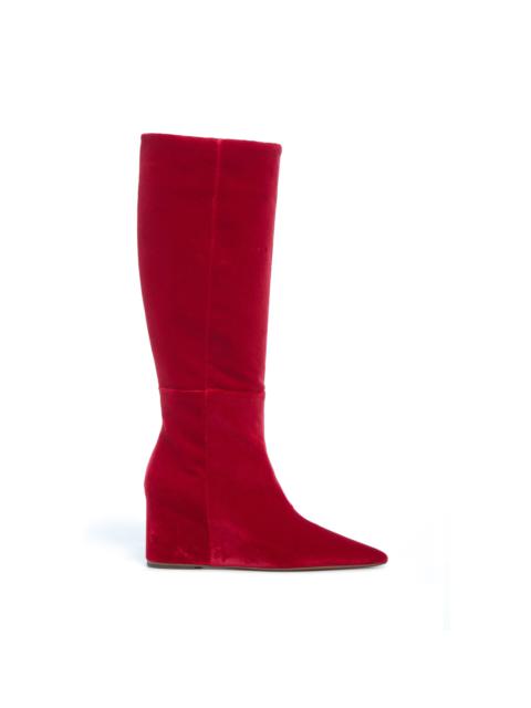 GABRIELA HEARST Remedios Tall Boot in Scarlet Red Cotton Velvet