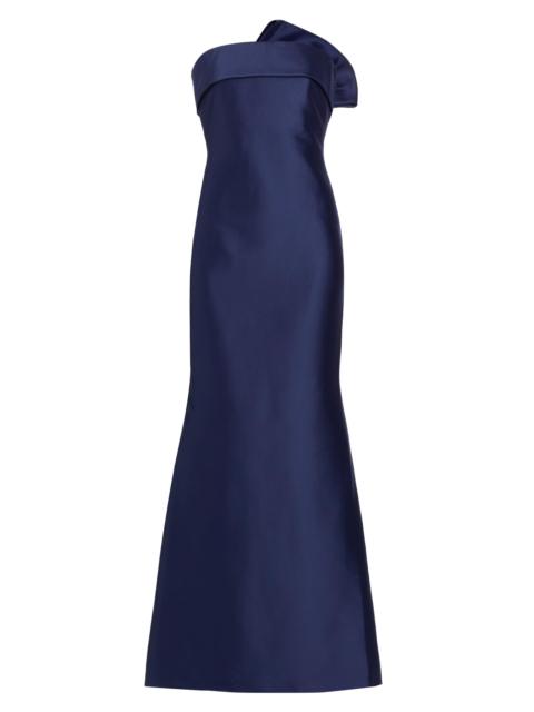 BADGLEY MISCHKA Women's Satin Strapless Gown - Navy