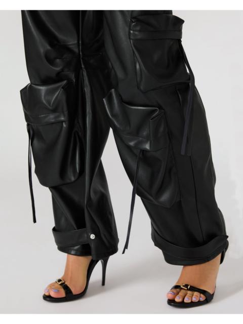 STEVE MADDEN VEGAN LEATHER DUO PANT BLACK