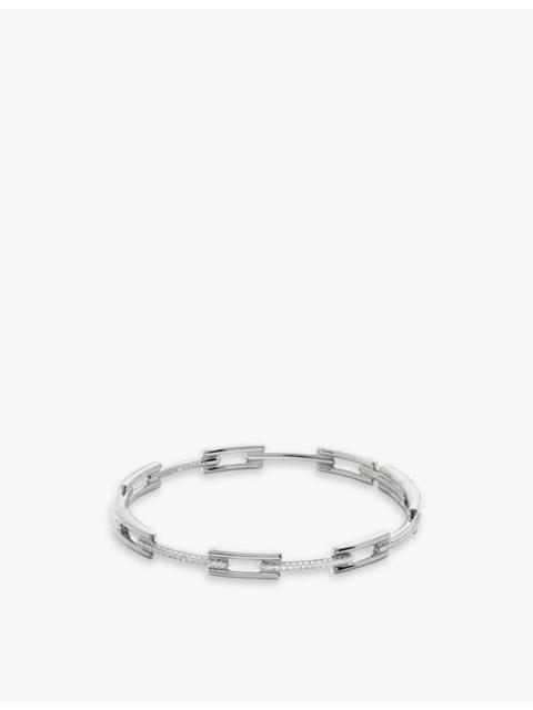 MONICA VINADER Signature Link sterling-silver and 0.27ct brilliant-cut lab-grown diamond bangle