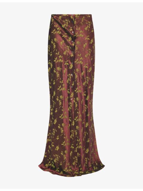 Dries Van Noten Serylo Printed Woven Maxi Skirt