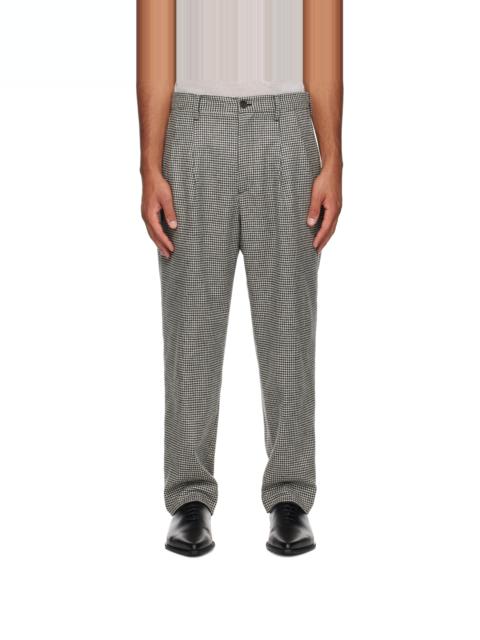 TAKAHIROMIYASHITA TheSoloist. White & Black Two Tuck Front Trousers