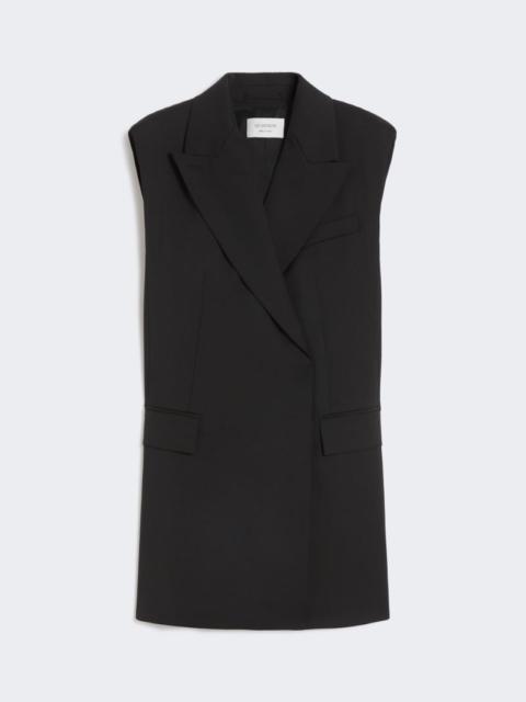 Sleeveless stretch wool blazer - black