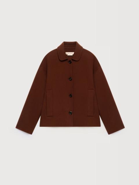 Marni BROWN WOOL-CASHMERE JACKET