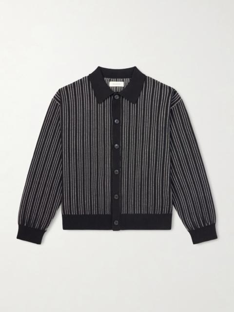 mfpen Formal Striped Ribbed Cotton Cardigan