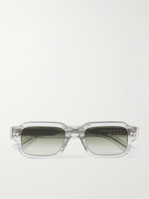 Bottega Veneta Intrecciato Square-Frame Recycled-Acetate Sunglasses Clear