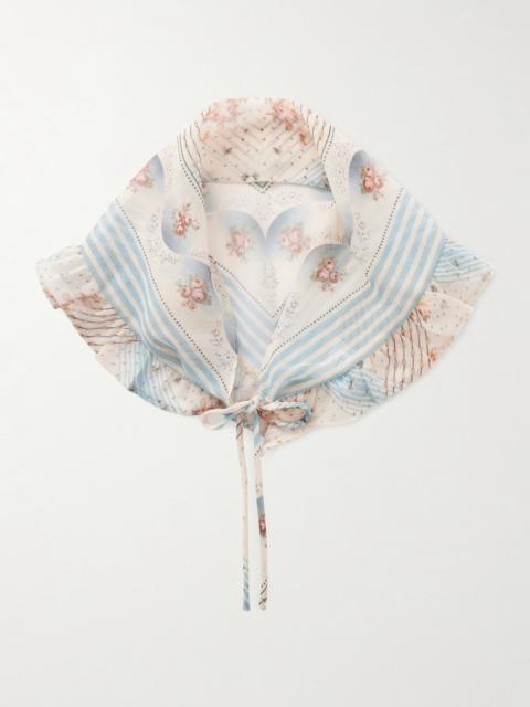 ANNA SUI Ruffled Printed Chiffon Headband