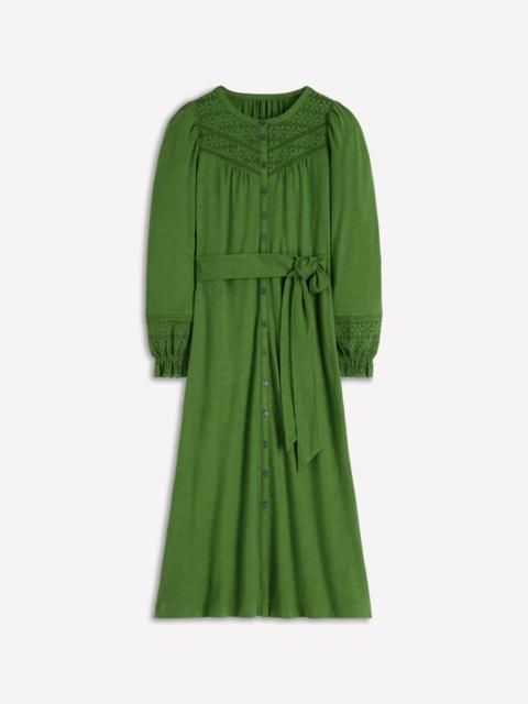 BODEN Pippa Broderie Jersey Dress-Promenade Green