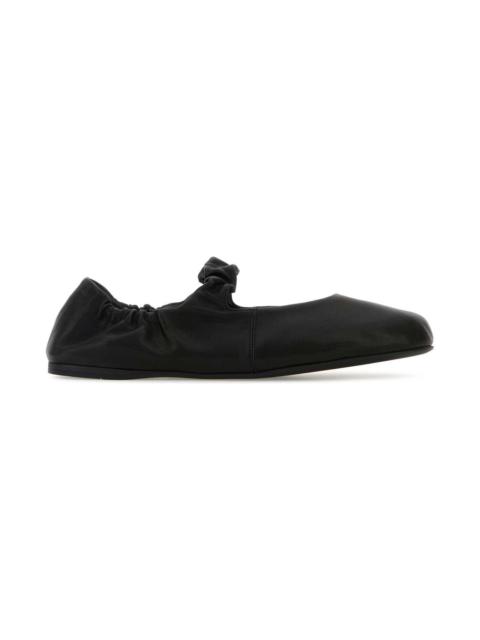 Miu Miu Black Nappa Leather Ballerinas