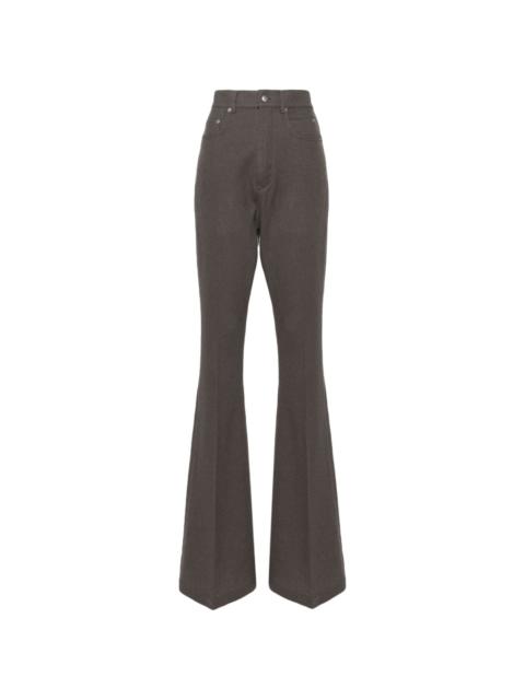 pressed-crease high-waist trousers
