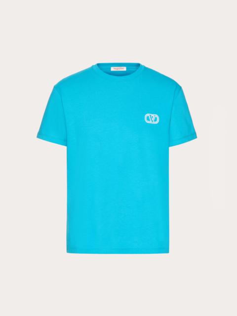 Valentino COTTON T-SHIRT WITH VLOGO SIGNATURE PATCH