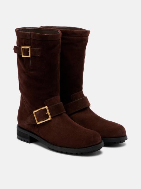 JIMMY CHOO Biker suede mid-calf boots