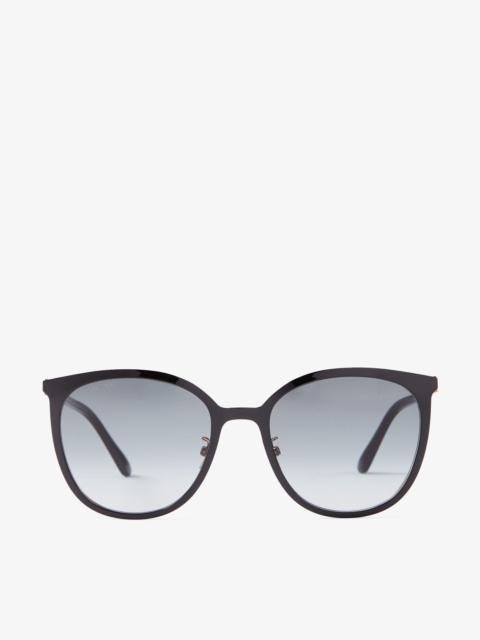 JIMMY CHOO Oria
Black Cat-Eye Sunglasses with Swarovski Crystals