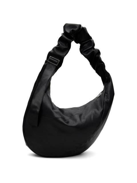 ssstein Black Goat Leather Twist Shoulder Bag