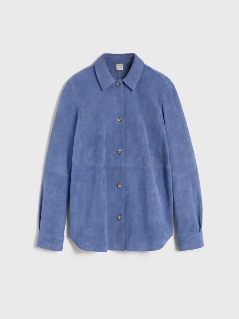 Soft suede shirt vibrant blue