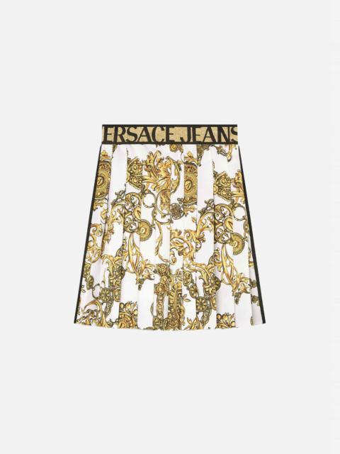 VERSACE JEANS COUTURE Regalia Baroque Print Pleated Mini Skirt