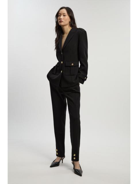 KAREN MILLEN Compact Stretch Tailored Military Straight Leg Trouser