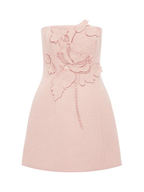 LEO LIN Roselle Applique Tweed Mini Dress pink