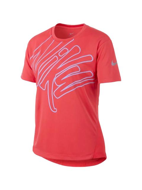 Nike Spring Dry Graphic T-Shirt GS "Ember Glow / Aluminum" AQ9155 850