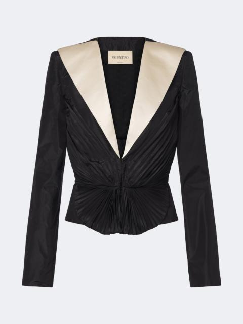 Valentino Plissé silk taffeta blazer