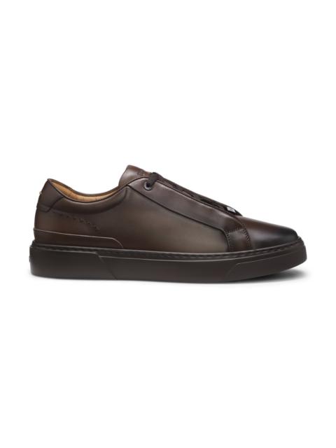 BOSS GARY SNEAKERS IN BRUSHED LEATHER WITH ELASTIC LACES