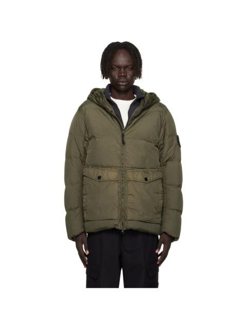 Stone Island Green 4100011 Hooded Nylon Down Jacket
