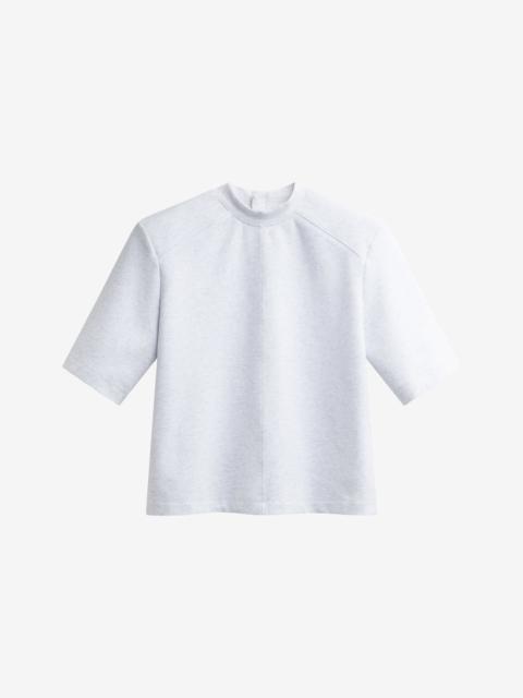 The Frankie Shop Alwen Neoprene Padded T-Shirt - Grey Melange