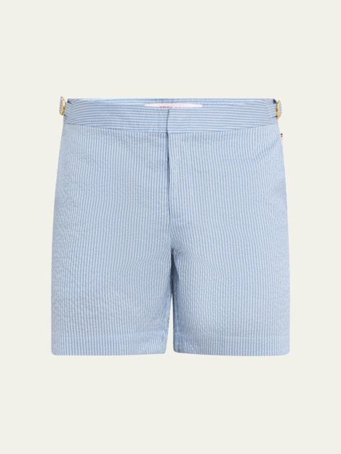 ORLEBAR BROWN Men's Seersucker Stripe Mid-Length Swim Shorts
