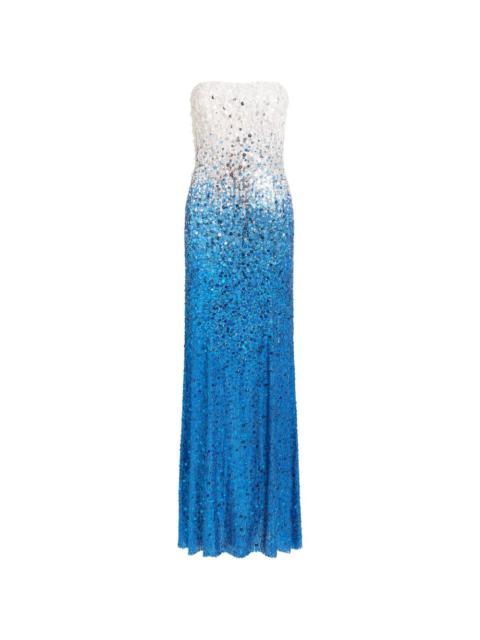 JENNY PACKHAM strapless sequin-embellished maxi dress