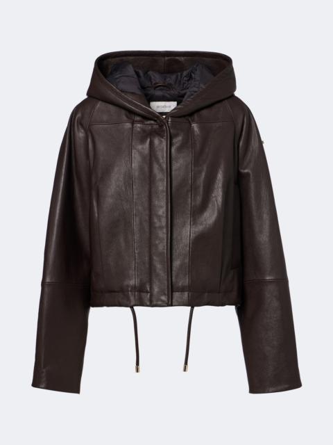 Sportmax Hooded leather jacket