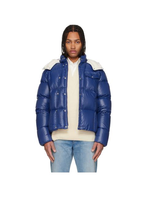 Moncler Blue Serfanto Hooded Short Down Jacket