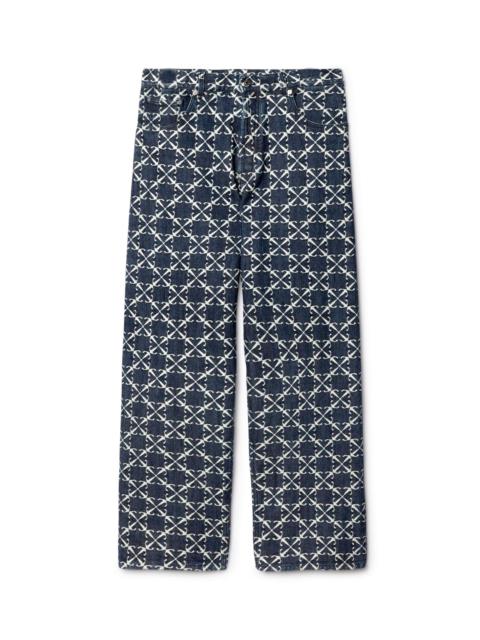 Blue Arrow Allover Jacquard Straight Jeans